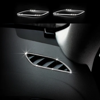 

2PCS Diamond Style Dashboard Air Outlet Frame Cover Trim For Audi A5 08-2017 & A4 B8 2009-2016