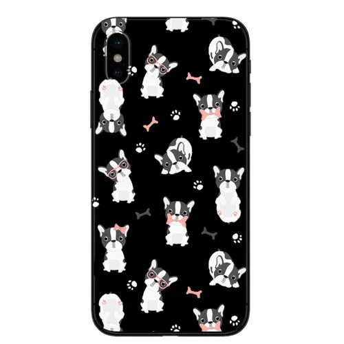 Силиконовые чехлы Suave для iphone X XR XS11Pro MAX 8 7 Boston Terrier Dog Rose|Сумки телефона| |