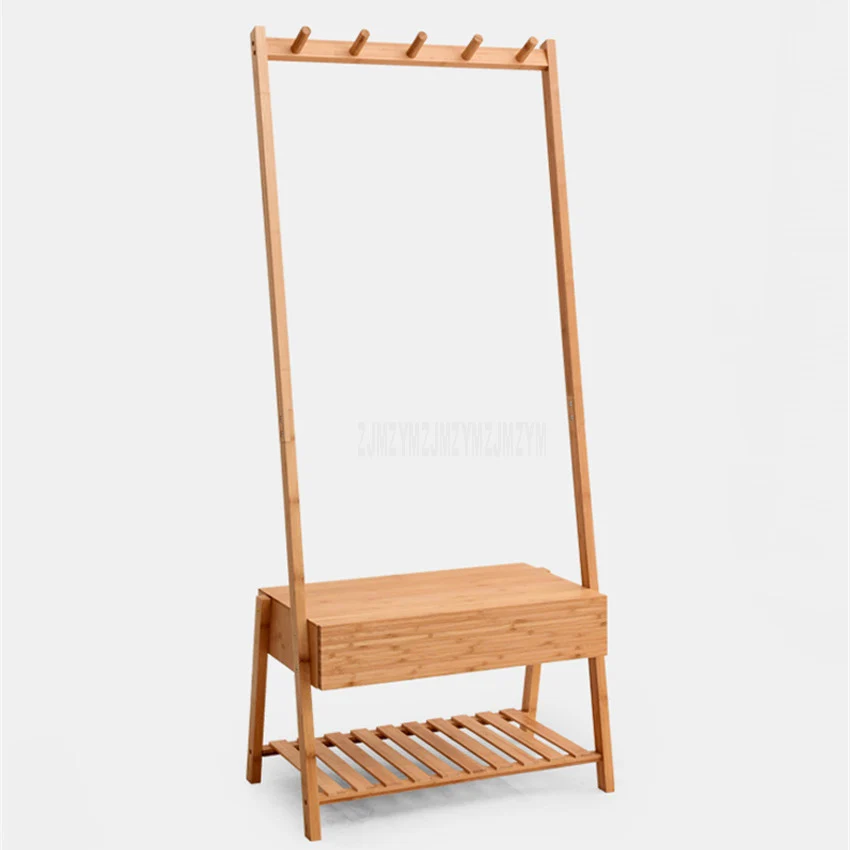 Natural Bamboo Articles Floor Corner Hanger Shelf Bedroom Living Room
Dress Hat Storage Rack Shoes Cloth Organizer Storage Rack