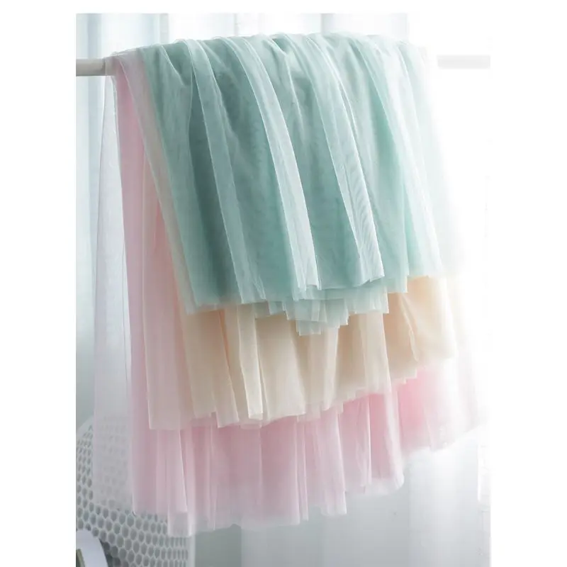 80 см, Женская длинная юбка-пачка средней длины с высокой талией, трехслойная, прозрачная, сетчатая, плиссированная, из тюля, милая, однотонная, карамельного цвета, с драпировкой, свободная