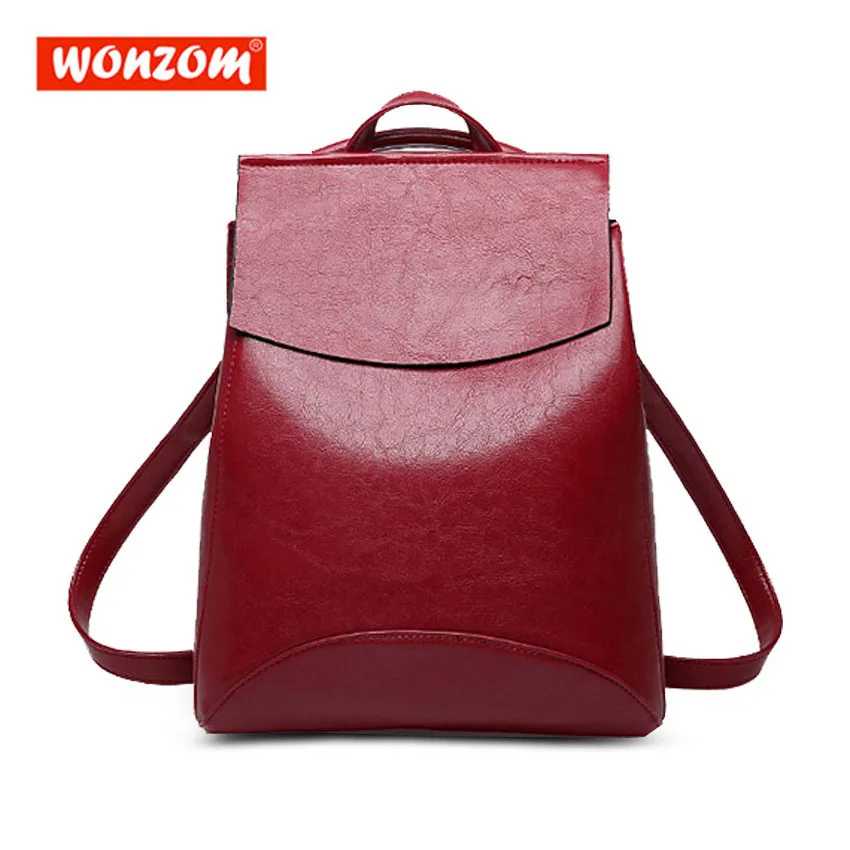 

WONZOM 2018 Women Backpack Female School Shoulder Bag Bagpack High Quality Youth Leather Waterproof Backpacks for Teenage Girls