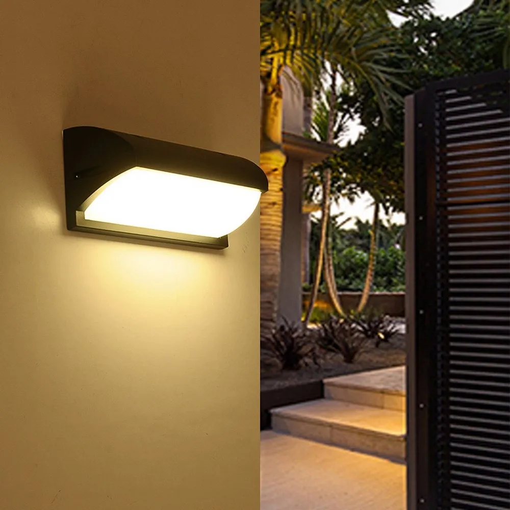 Светодиодный настенный светильник в простом стиле, современный, алюминиевый, уличный, водонепроницаемый, настенный светильник, для гостиной, фойе, сада, крыльца, патио, в стороне, светильник для передней двери