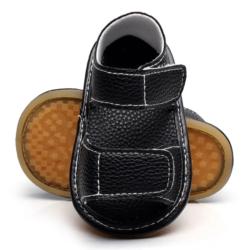 WEIXINBUY/Летняя обувь от 0 до 24 месяцев сандалии из мягкой искусственной кожи для маленьких мальчиков летние пляжные сандалии на мягкой подошве для маленьких мальчиков - Цвет: B