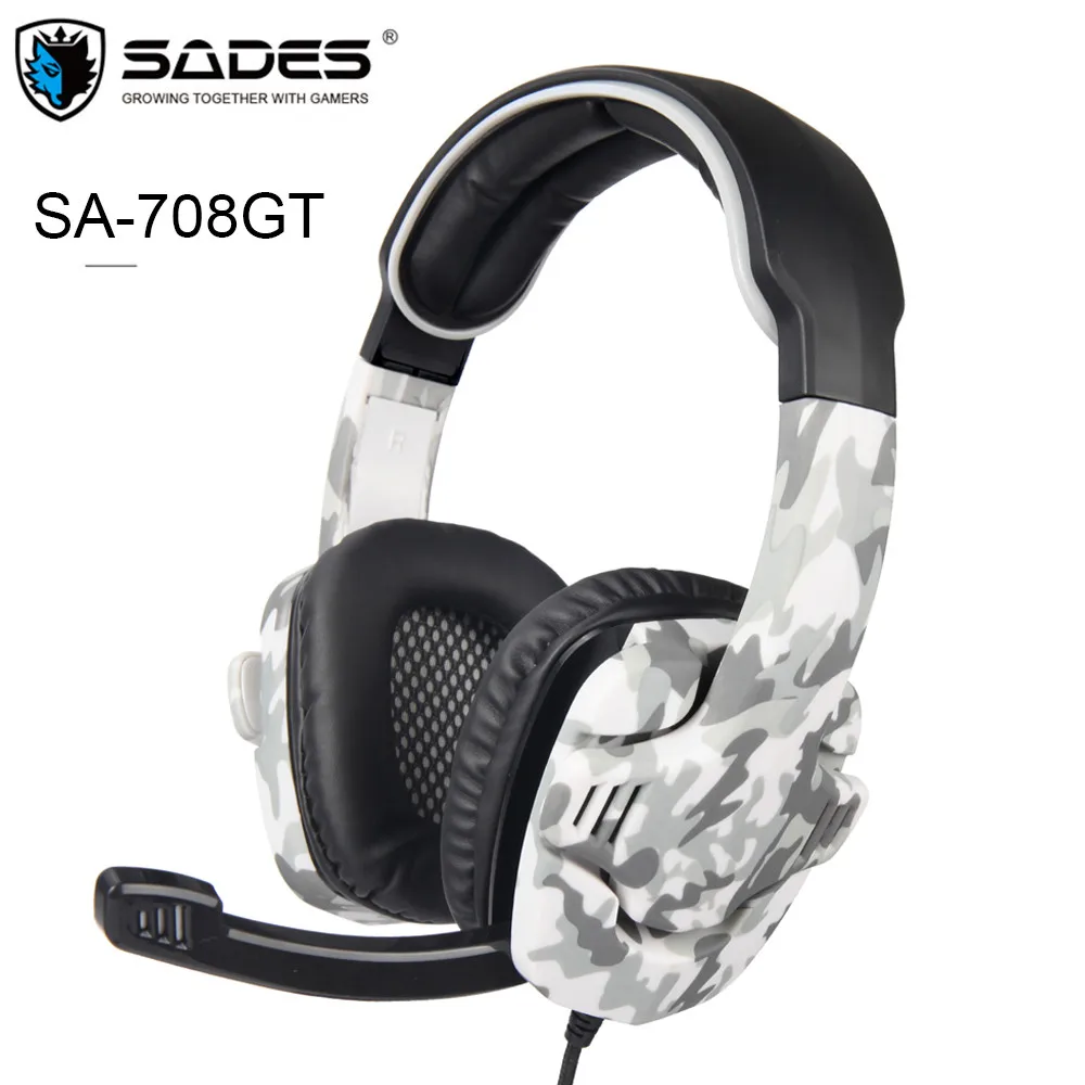 SADES SA-708GT Casque PS4 Headset with Microphone PC Gamer Camouflage Stereo Headphones for PC Cell Phone New Xbox One Laptop  (1)