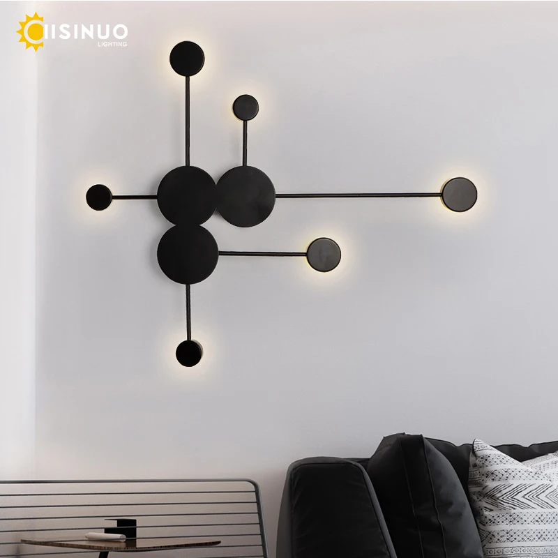 

Black/Gold/White LED Nordic Wall Lamp For Living Room Bedroom Bedside Iron Decoration Designer Corridor Hotel Wall Lights