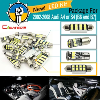 

Cawanerl Car 2835 Chip LED Dome Map Door License Plate Light Canbus LED Package Kit White For Audi A4 S4 (B6 and B7) 2002-2008