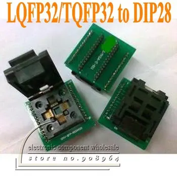 

Wholesale 2pcs/lot LQFP32/TQFP32 to DIP28 LQFP32 to DIP28 TQFP32 to DIP28 programmer pcb IC adapter socket freeshipping