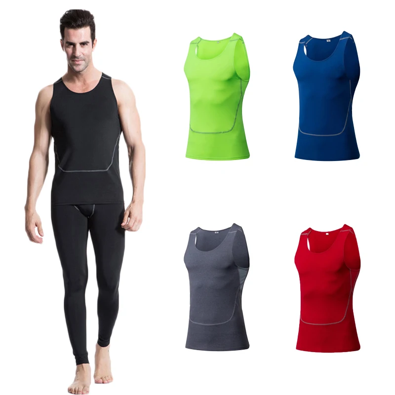 

Sports Mens Tight Shirts Sleeveless 1X Men Sports Shirts Compression 1Pcs
