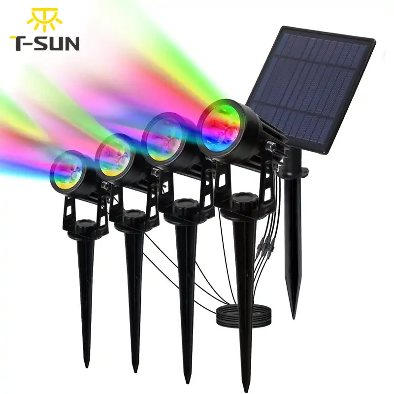 lampara solar rgb impermeable para exteriores foco solar para decoracion de jardin luz de pared t sunrise ip65 luz led solar para jardin