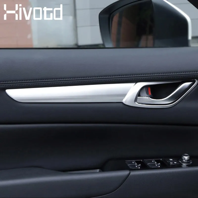 

Hivotd For Mazda CX-5 CX5 2017-2019 Car Interior Door Handle Cover Pull Trim Cover ABS chrome Trim Strip Decoration accessories