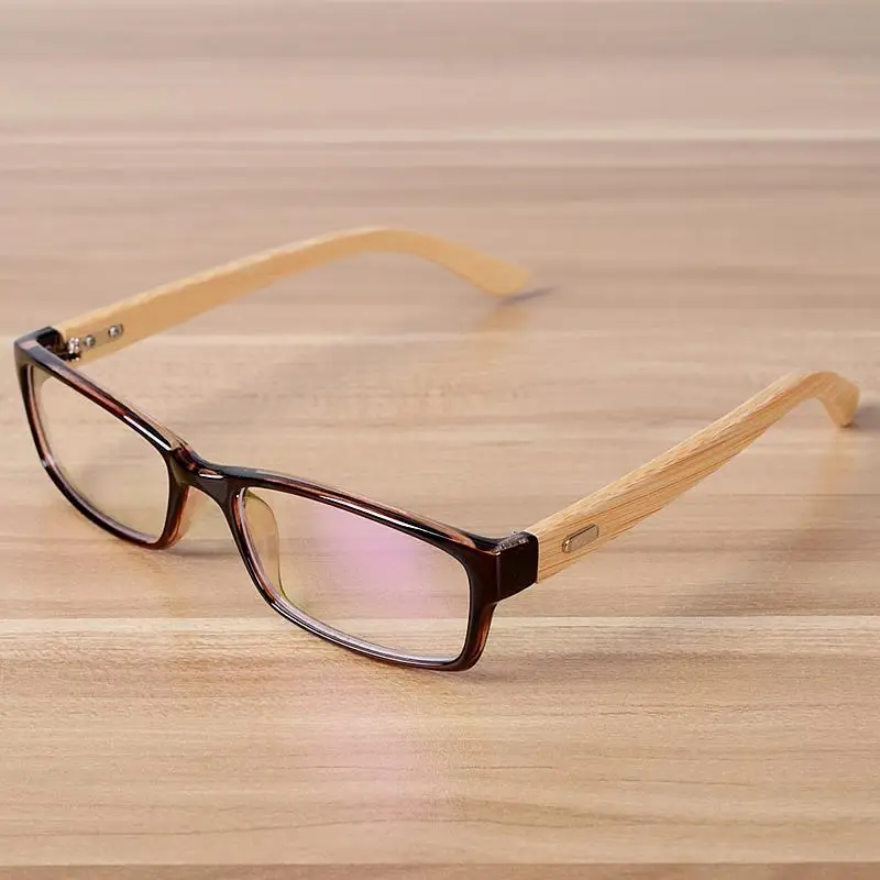 NOSSA бамбуковые очки ручной работы для женщин и мужчин, оправа для очков, винтажные леопардовые очки для близорукости, оправы для очков по рецепту, прозрачные очки - Цвет оправы: Brown