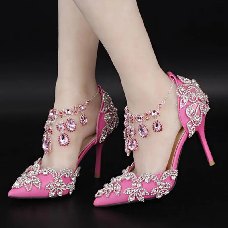 white high heels with diamonds