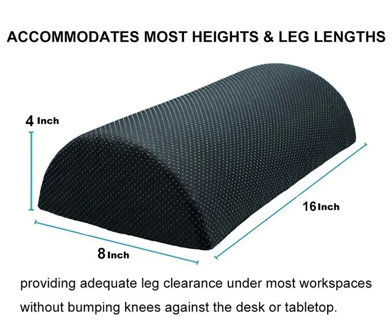 Комфортная полуцилиндрическая подушка для ног, подушка с эффектом памяти, для ног, ног, колена, облегчающая боль, подушка для сообщений, подушка для дома, офиса, Черная