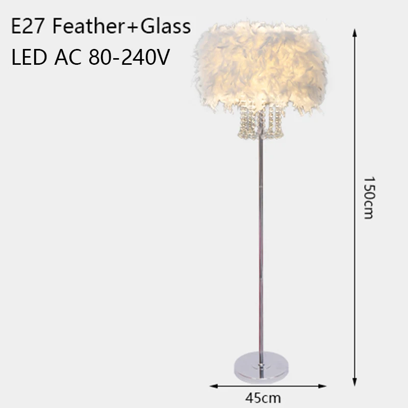 european style feather floor lamp