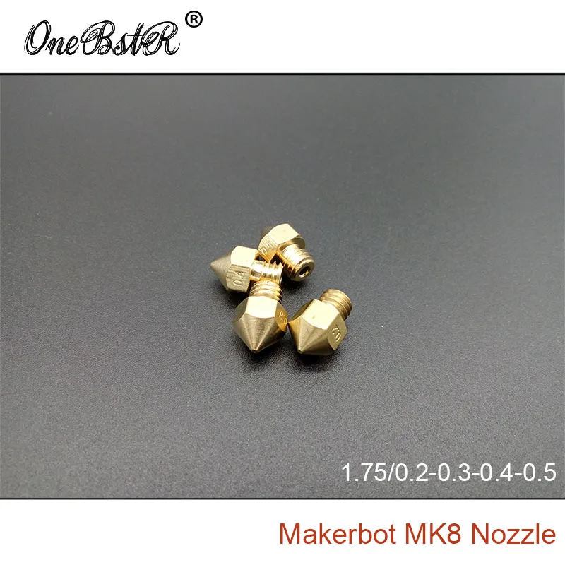 4 шт./лот Makerbot MK8 сопло 0,2 0,3 0,4 0,5 для ABS PLA 1,75 мм поставки 3d части принтера специальное предложение