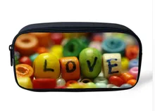Portable Women Travel MakeUp fruit salad Flower Cat Children Girls Pencil Case Pouch Women Cosmetic Bag School Kids Pencil Bag