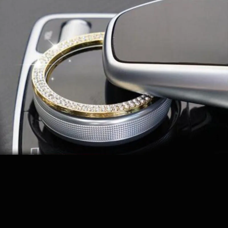 

Silver Gold Diamond Style - Center Button Ring Cover Interior Trim For Mercedes-Benz S Class W222 2014-2016