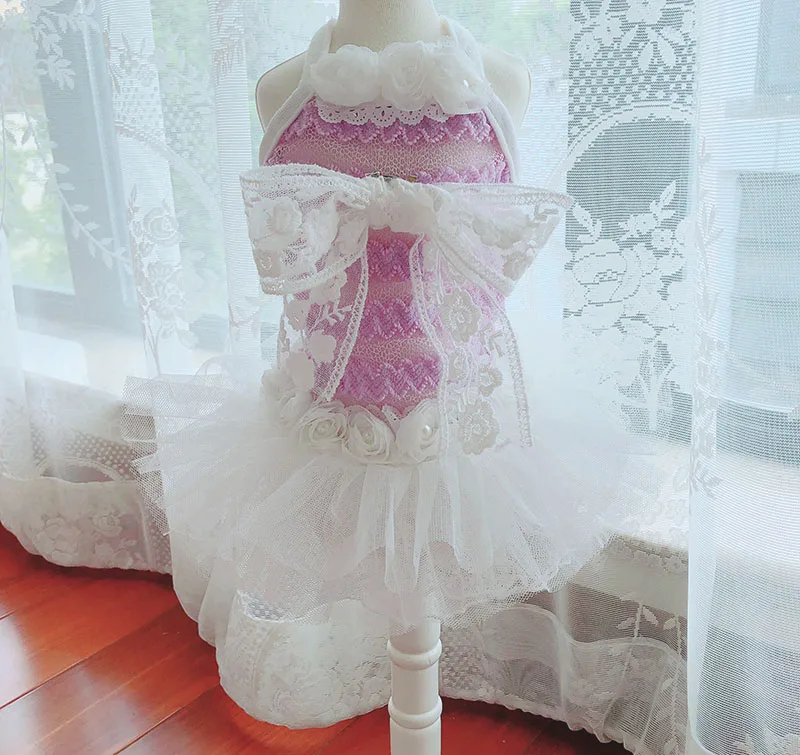 

2019 Promotion Real Solid 100% Cotton Hollow Dog Dresses With Big Bow Colors Xs-xl Sizes Cool Fashion Tutu Skirts Cotton And