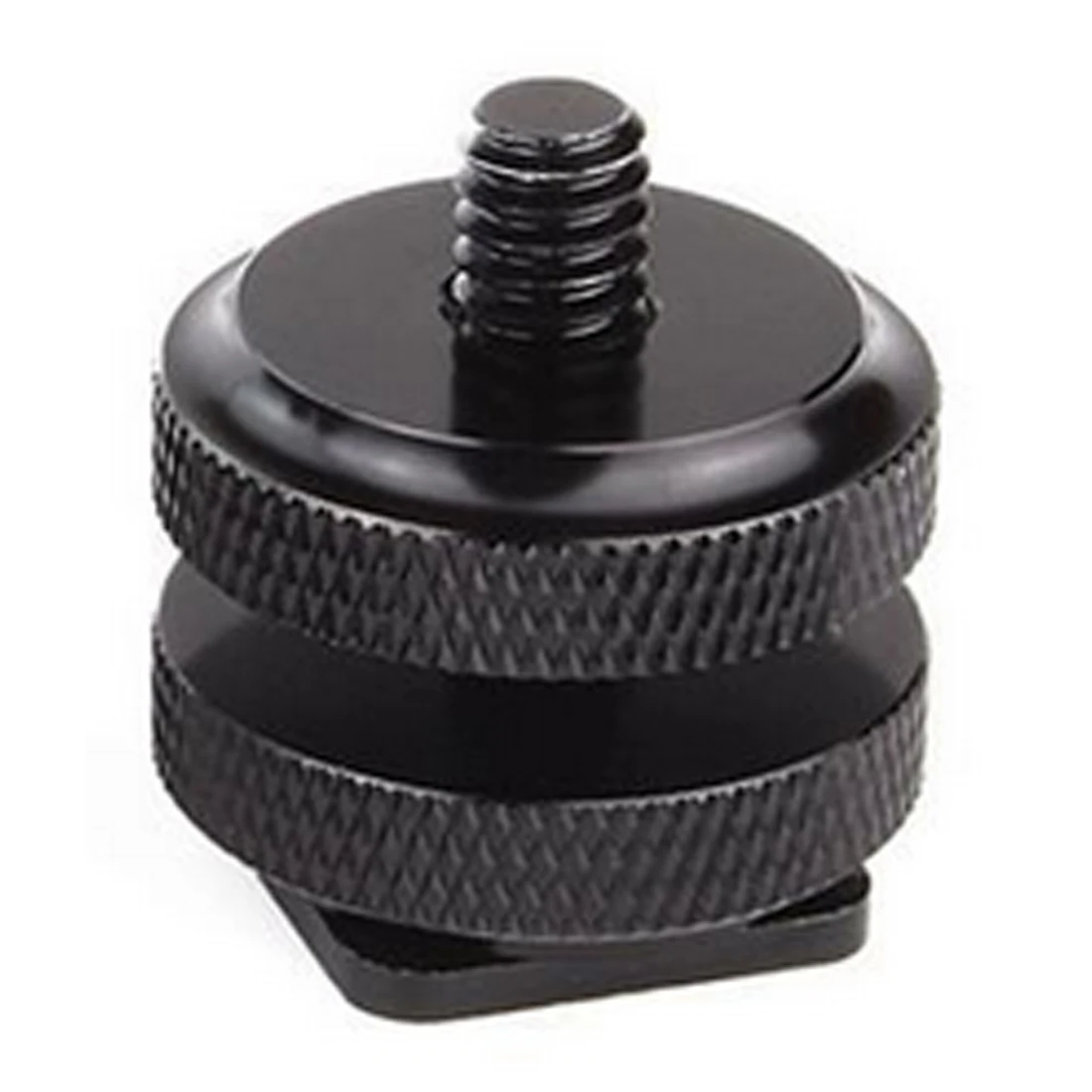 

Pro 1/4" Dual Nuts Tripod Mount Screw Black To Flash Hot Shoe Adapter For Camera Studio Accessory