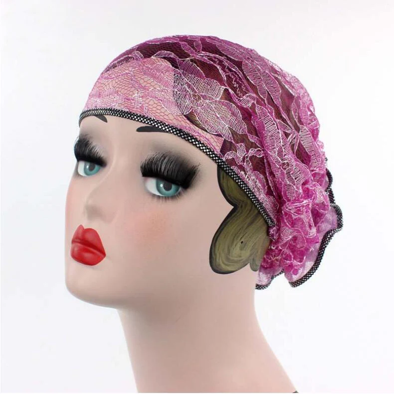 Новые женские кружевные цветочные шапки мусульманские шапочки шапки тюрбан шапки Skullies аксессуары для волос бандана Крышка для волос шляпы для химиотерапии