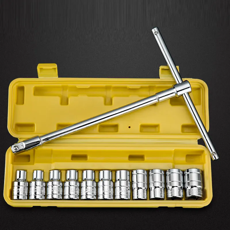 

13pcs/set Tool Combination Torque Wrench Bicycle Car Repair Tool Set Ratchet Socket Spanner Mechanics Tool Kits