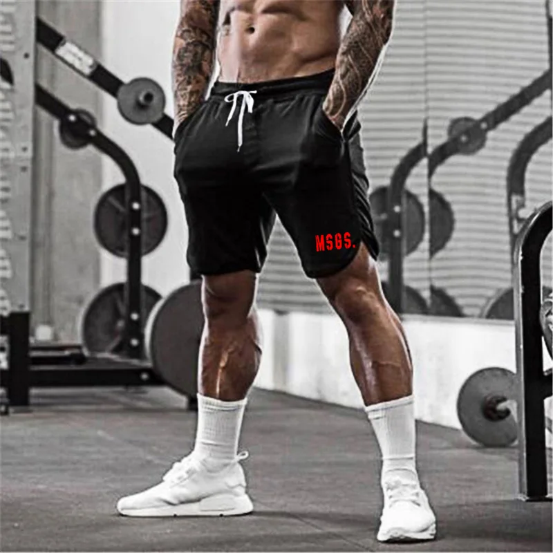 2018 летние Для мужчин s бренд Jogger спортивных до середины икры Длина шорты мужские черные Бодибилдинг Короткие штаны мужские Фитнес