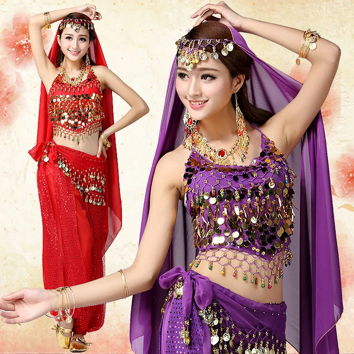 Женские брюки для танца живота, женские платья, костюм для танца живота, Красный Индийский Болливуд для танцев, костюмы для женщин и взрослых
