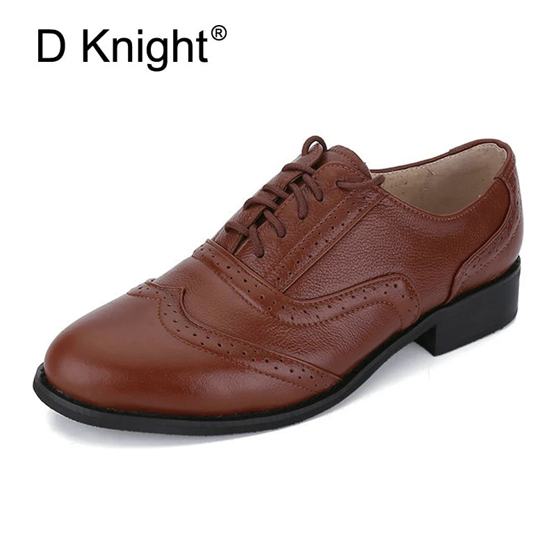FOOT-POLE-BEAUTY-Brand-shoes-Spring-Autumn-Woman-Oxfords-Shoes-Female-Round-head-Lace-Up-Genuine