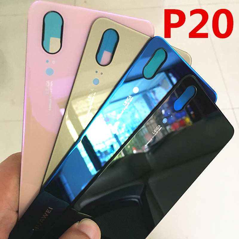 

Newest 3D Glass Battery Door Housing Rear back Cover case with glue sticker For Huawei P20 5.8'