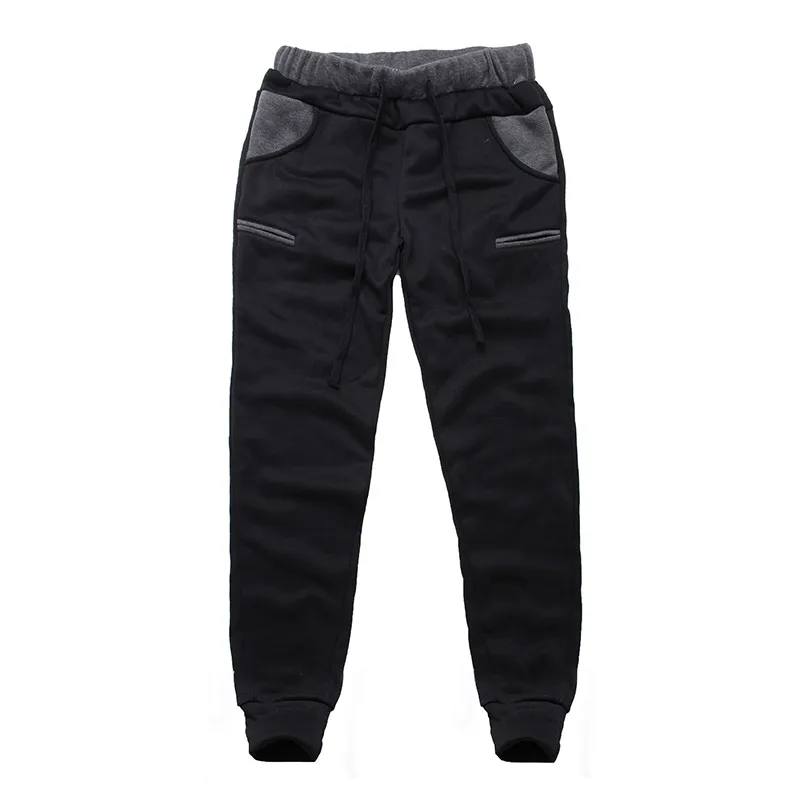 INCERUN зимние мужские штаны-шаровары для бега, теплые флисовые брюки для тренировок, мужские свободные штаны с эластичной резинкой на талии в стиле хип-хоп, повседневные спортивные штаны S-3XL - Цвет: Black