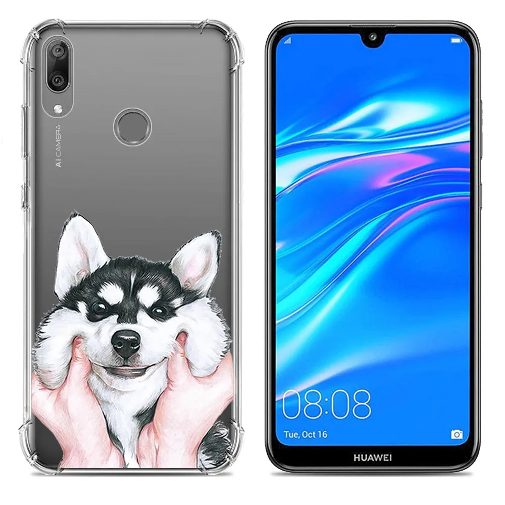 KHW2079I_1_JONSNOW Soft Case for Huawei Y7 2019 Colorful 10 Patterns Silicone Case for Y7 Prime 2019 6.26 inch Anti-knock Protect Phone Cover