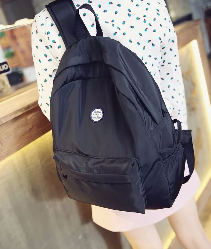 Новая женская школьная сумка, Модный женский рюкзак, Женский Мягкий тканевый рюкзак для девочек-подростков, дорожная сумка, водонепроницаемый Женский плечевой рюкзак сумки - Цвет: black 1