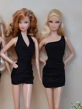 2Pcs/lot New Design 2018 Clothes Sweet Skirt Mini Sex Black Party Gown Tee Dress Clothing For 1/6 Kurhn Barbie Doll Best Gift