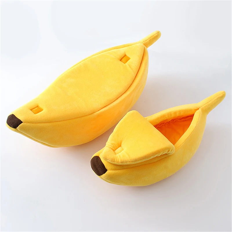  Banana Cat house Closed Cute Cat bed Dog Beds Winter Warm Pet Heated Mat Small Dog Puppy Kennel Hou