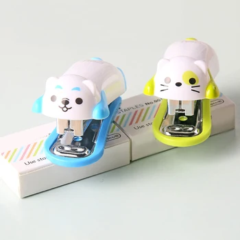 

Mini Cartoon Dog Desktop Stapler Home Office Stationery with Staples Child Gift