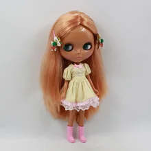 Orange длинные волосы Обнаженная Блит куклы Черная кожа Orange