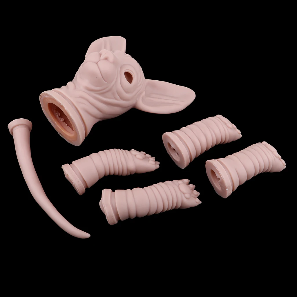 High Quality Silicone Sphynx Cat 18inch Reborn Kits Sphynx Cat Limb Mold With Clothes Realistic Cat Model Doll DIY Handwork