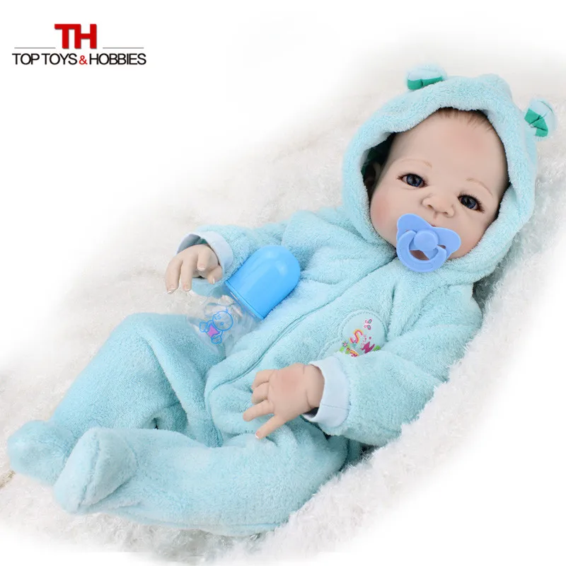 53 см Reborn Baby Doll полное тело мягкий силиконовый Полный винил Reborn Dolls голубые глаза reborn bebe куклы девочка мальчик подарок для детей