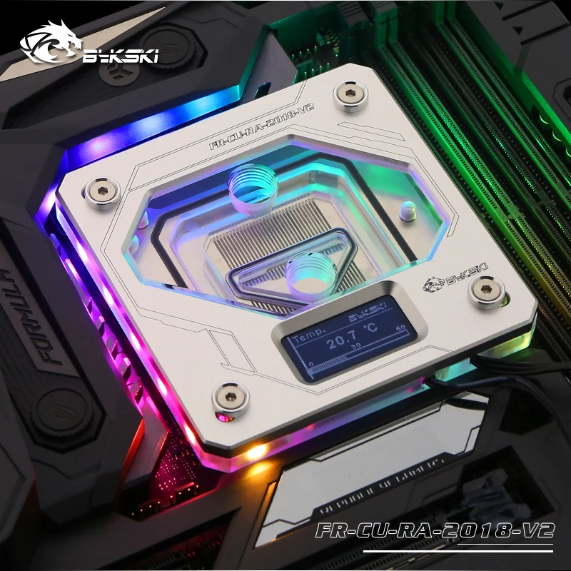 Bykski cpu водоблок FR-CU-RA-V2 для INTEL LGA1150 1151 1155 1156 2011X99 черный серебристый RGB поддержка GND водяное охлаждение