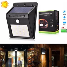 20/40 светодиодов солнечный свет сада PIR датчик движения Солнечный свет Открытый водонепроницаемый энергосберегающий солнечные фонари для сада лампа безопасности