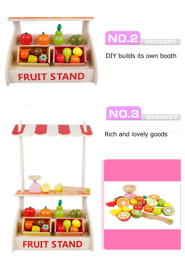 Деревянная детская игрушка игра развивающая воображение игрушка фрукты и овощи Стенд Поддержка резки для раннего развития игрушки