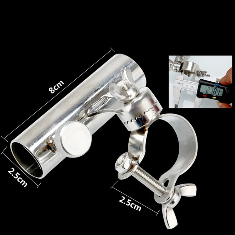 

1Pcs Stainless Steel Fishing Rod Holder Chair Mounted Fishing Rod Rack Bracket Connect Accessories Anti Shake Pole Stand Holder