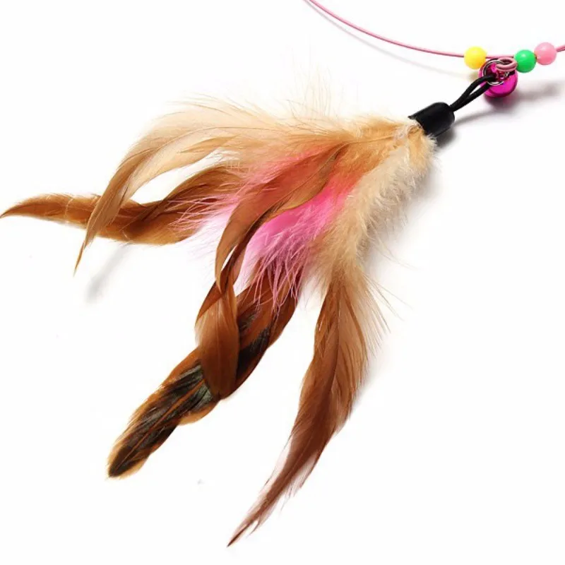Летающий колокольчик любимый игрушечная кошка для домашних животных товары случайный цветные перья забавные товары для кошек проволочные