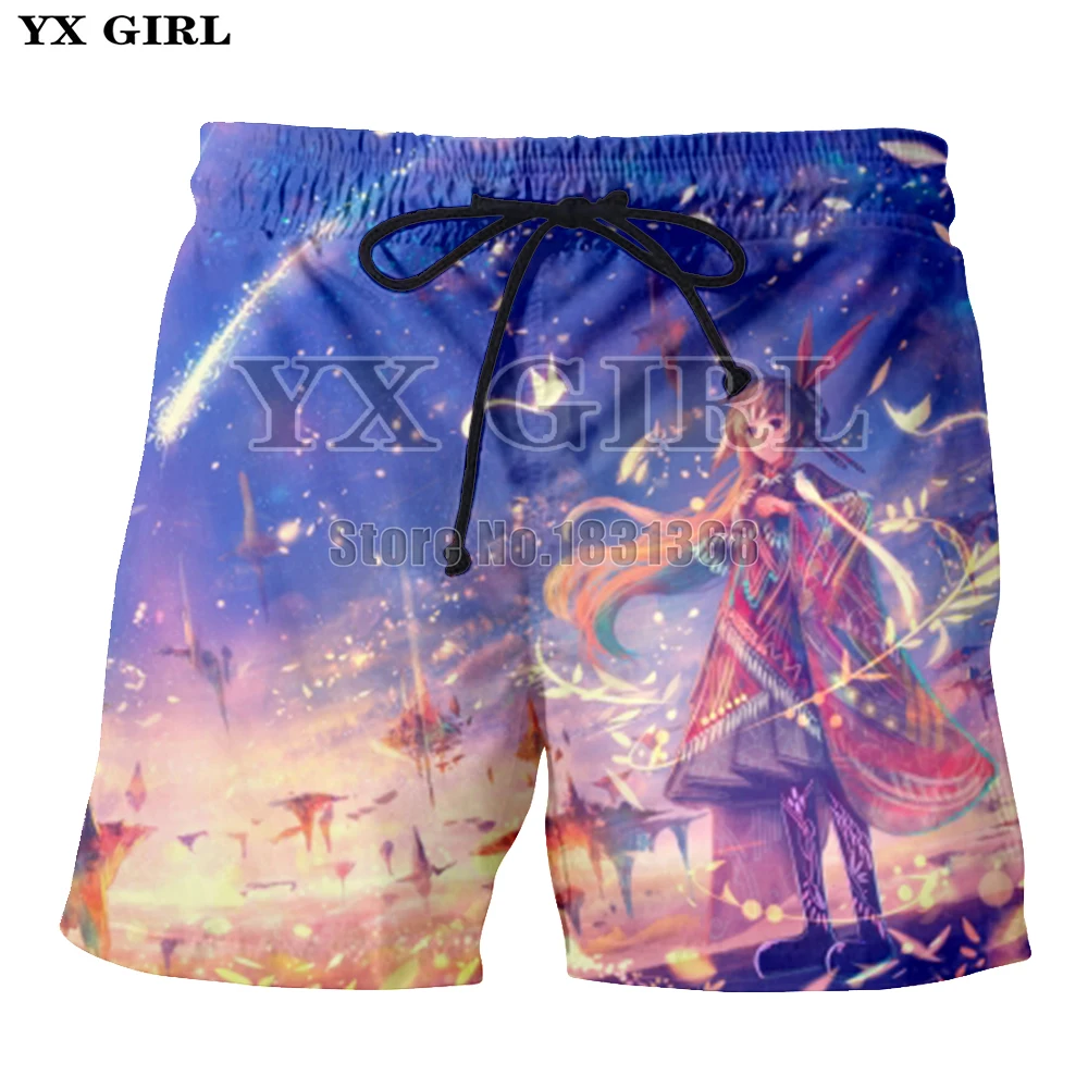 PLstar Cosmos летние мужские пляжные шорты Vocaloid Hatsune Miku с 3D принтом Модные мужские пляжные шорты Фитнес Брюки плюс 5XL-18