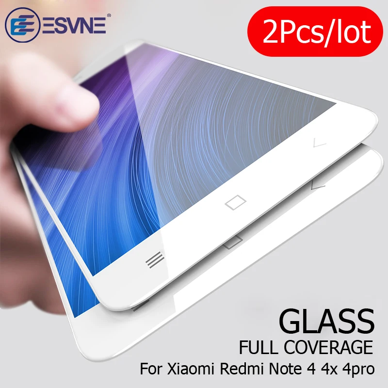 

ESVNE 2Pcs/lot Protective Glass For Xiaomi Redmi 4x glass Screen Protector Flim 9H On For Xiaomi Redmi Note 4 4x Tempered Glass
