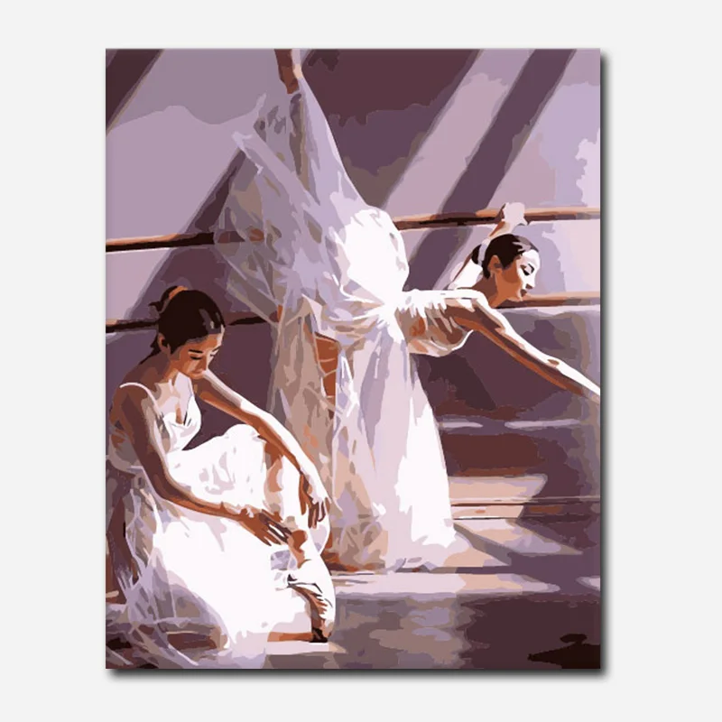 Рамка Diy Цифровая масляная краска ing по номерам домашний декор крафт уникальный подарок Картина Краска на холсте красное платье девушка балет танцор