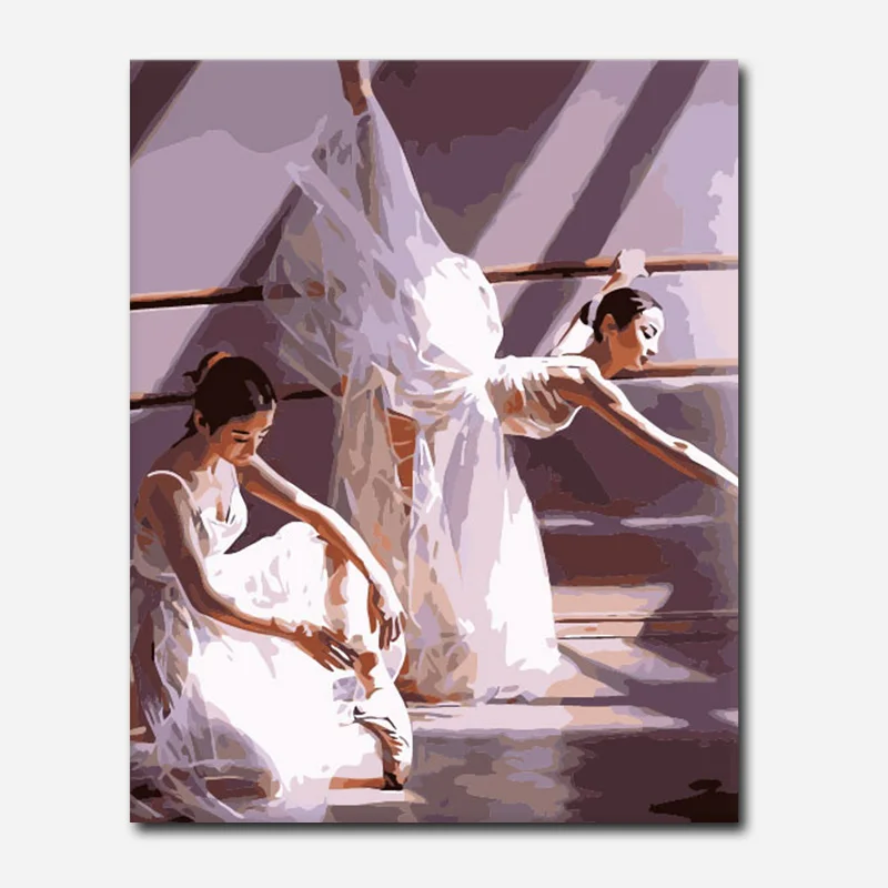 

Frameless Ballet Dancer DIY Painting By Numbers Abstract Modern Wall Art Canvas Painting For Living Room Home Decors