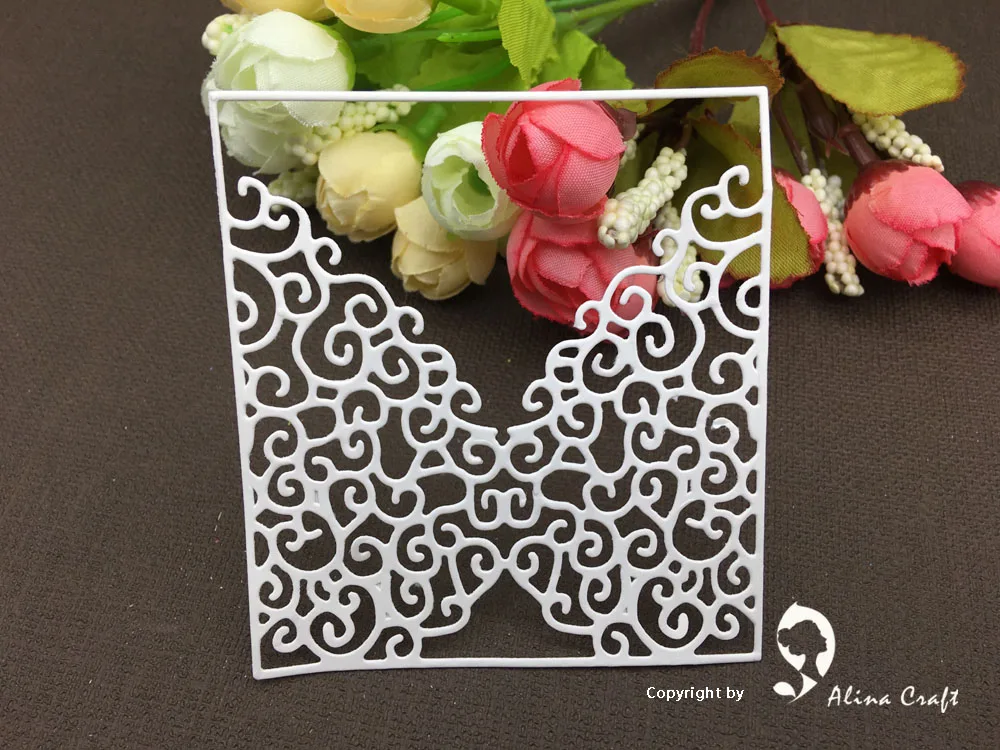 

AlinaCraft METAL CUTTING DIES rectangle lace background Scrapbooking paper craft card emboss knife blade punch stencils