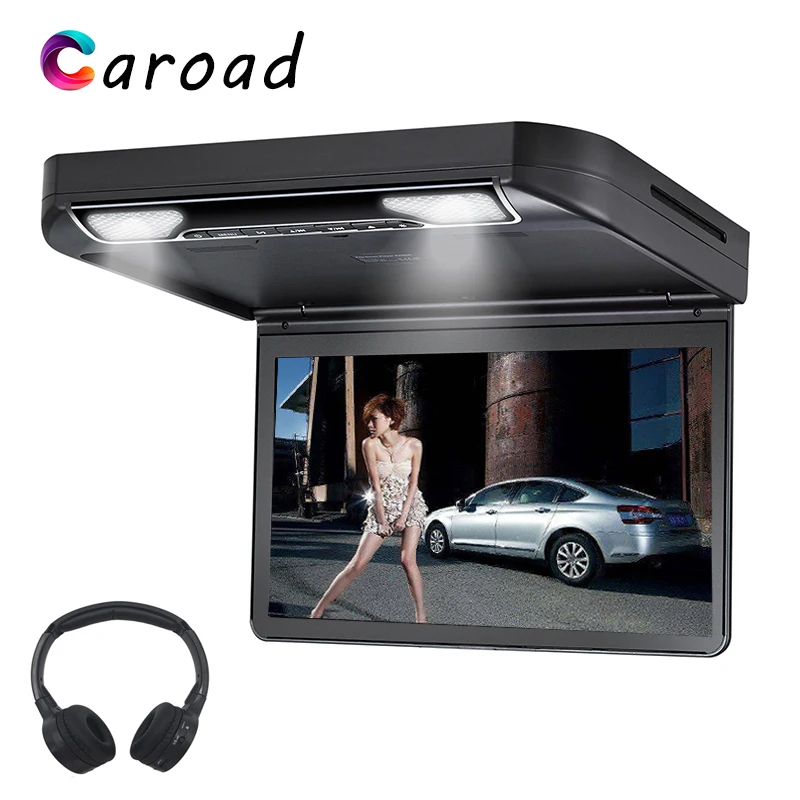 Caroad 13 3 дюймов Автомобильный dvd плеер на крышу откидной вниз 1080 P видео HD цифровой