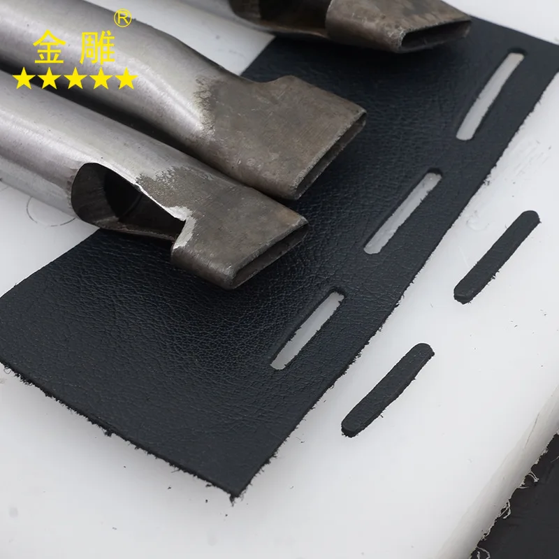 

5pcs Leather Craft Tool Oval shape Hollow Hole Punch Cutter Belt Watch Band Gasket Cutter Punch Leather Punching Hand Tools 3mm